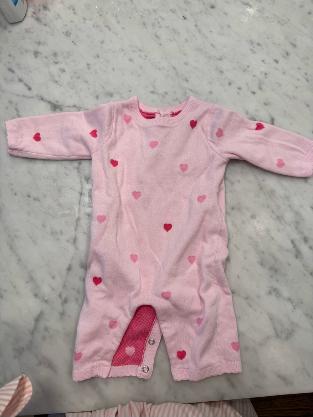 Jacadi Pink Heart Knit One-Piece